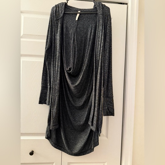 Athleta Charcoal Long Sleeve Hooded Cardigan - Picture 5 of 7